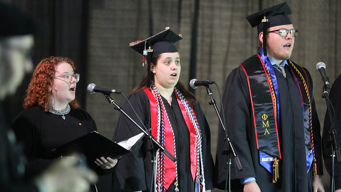 Hartwick College Choir singing the Star Spangled Banner at Commencement