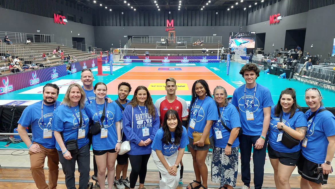 Hartwick College Delegation participants in the U.S. State Department’s Bureau of Education and Cultural Affairs Sports Diplomacy Division at volleyball tournament