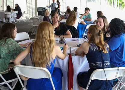 Hartwick College students during career Success Summit dinner program