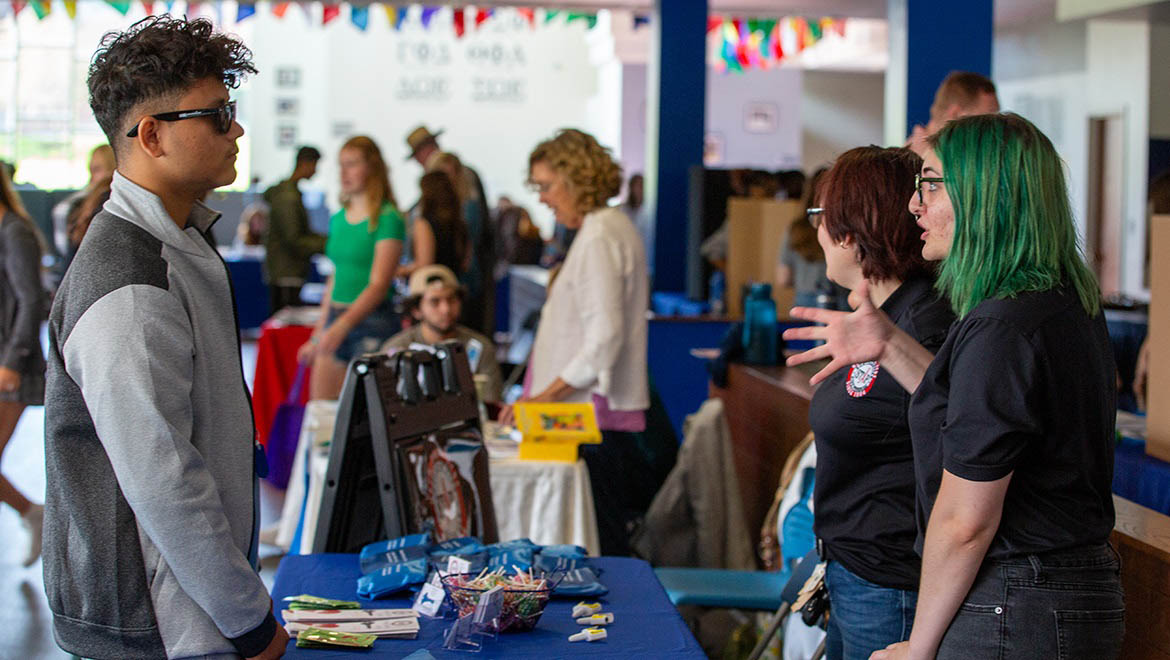 Hartwick College new students during Wellness Fair during Wick Week