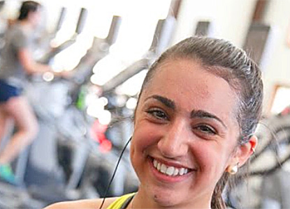 Hartwick College student in Campbell Fitness Center