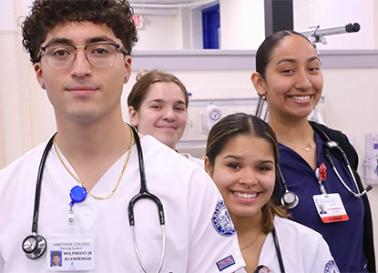 Hartwick College nursing students during hospital clinical rotation