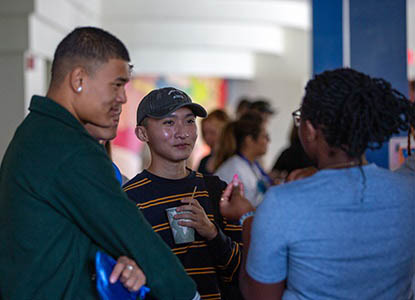 Hartwick College students during health and wellness fair in Stack Lounge