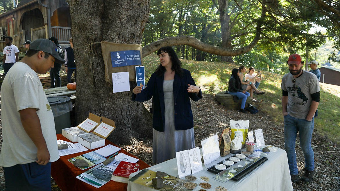 Aimee Hill is the Cereals and Grain Technical Specialist speaking about the Craft Food & Beverage Center at Hartwick College's Pine Lake Environmental Campus during True Blue Weekend