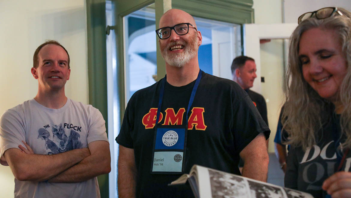 Phi Mu Alpha alumnus during Hartwick College True Blue Weekend