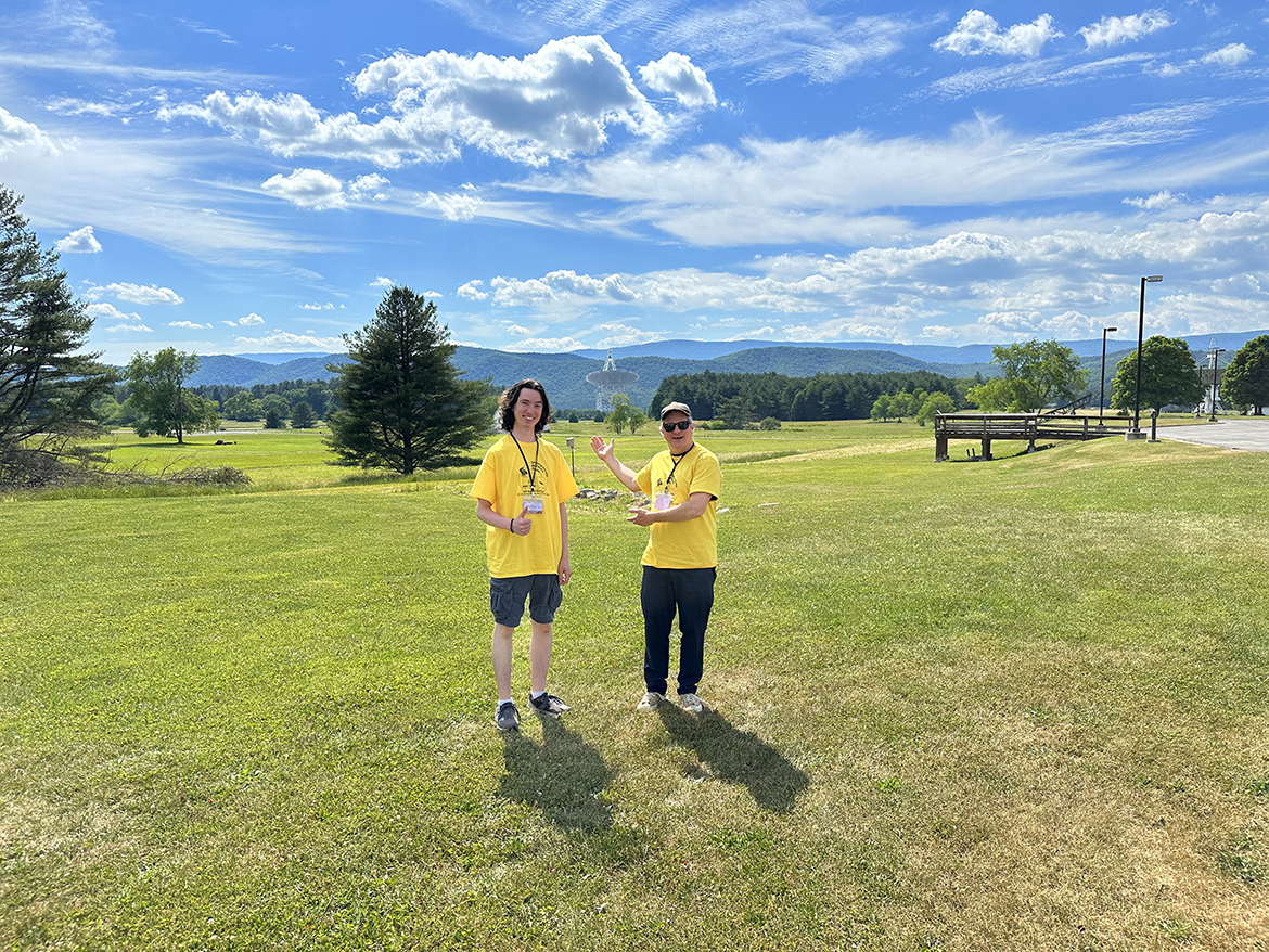 Professor Parker Troischt and Oliver Forsha '27 GBT Observatory