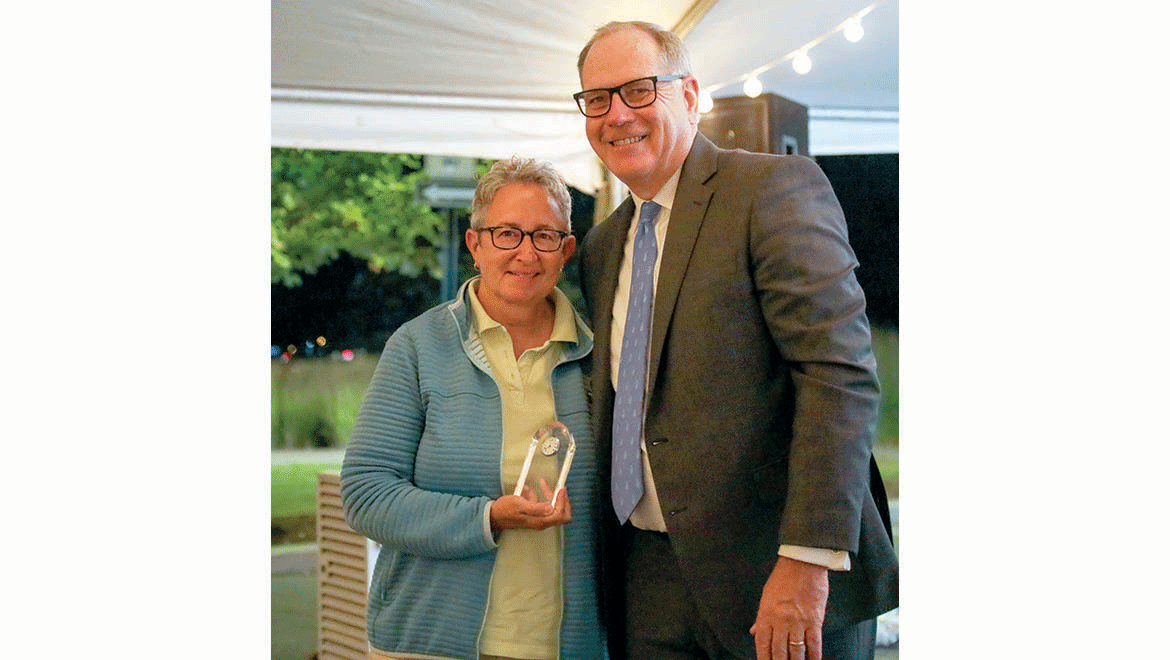 Hartwick College Trustee Colleen Connery '83 with President Mullen at the Kickoff Celebration