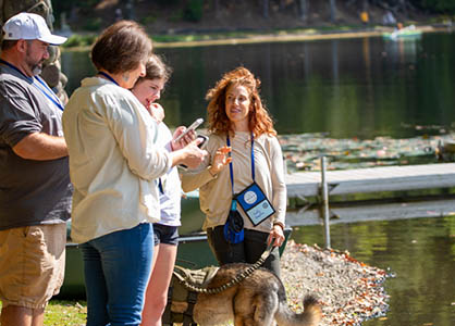 Hartwick families at Pine Lake during True Blue Weekend